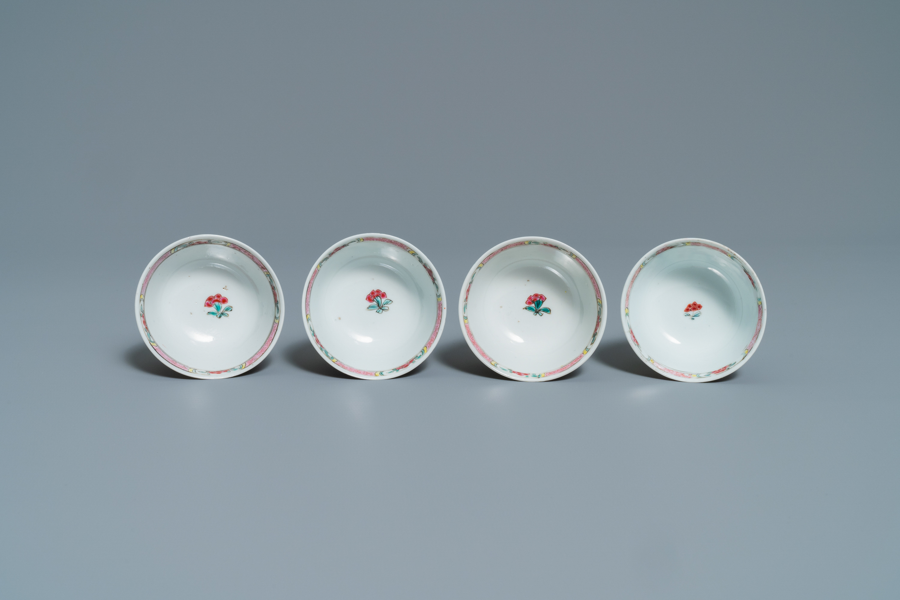 A Chinese famille rose 27-piece tea service with landscape design, Yongzheng/Qianlong - Image 20 of 33