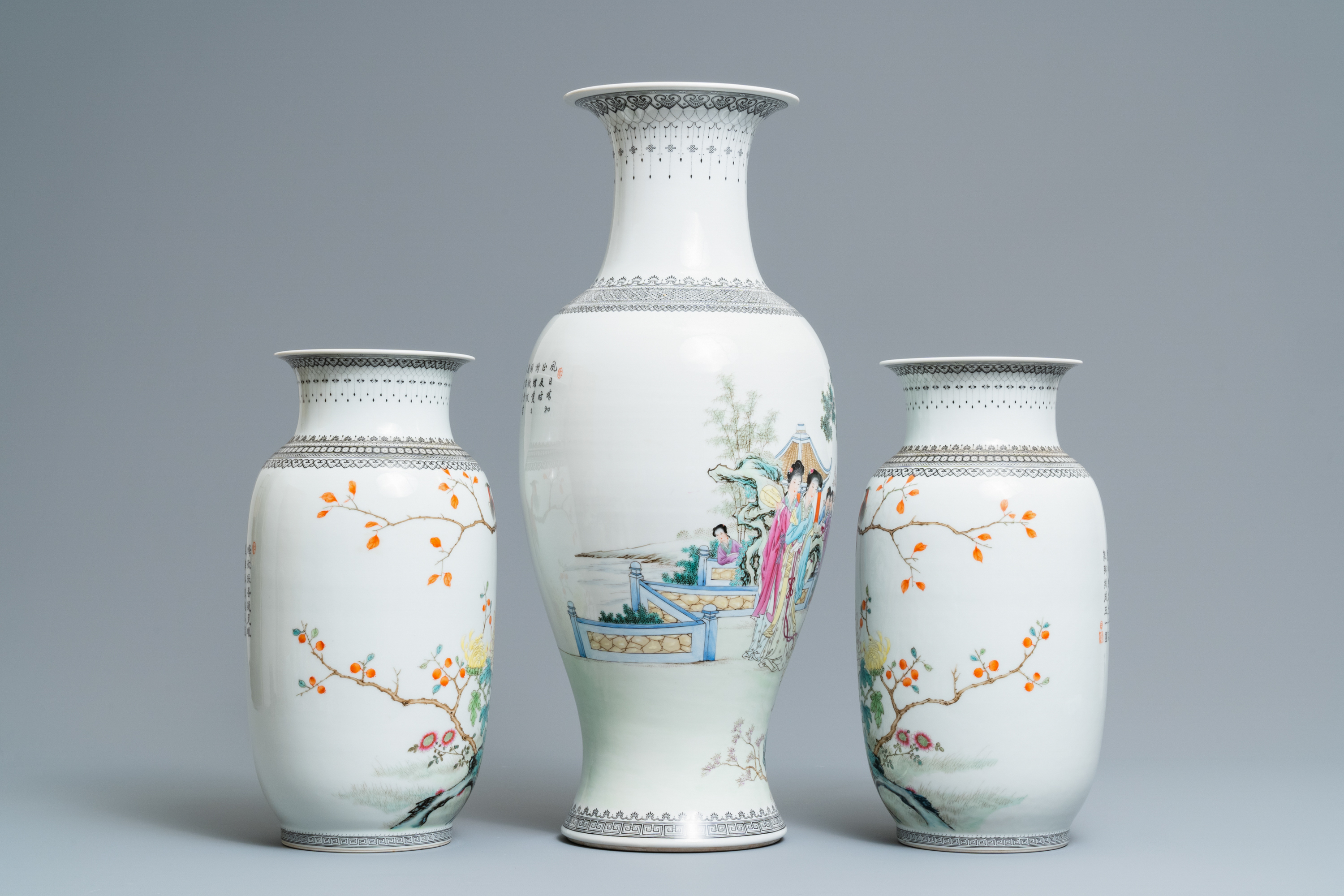 Three Chinese famille rose vases, Republic - Image 2 of 6