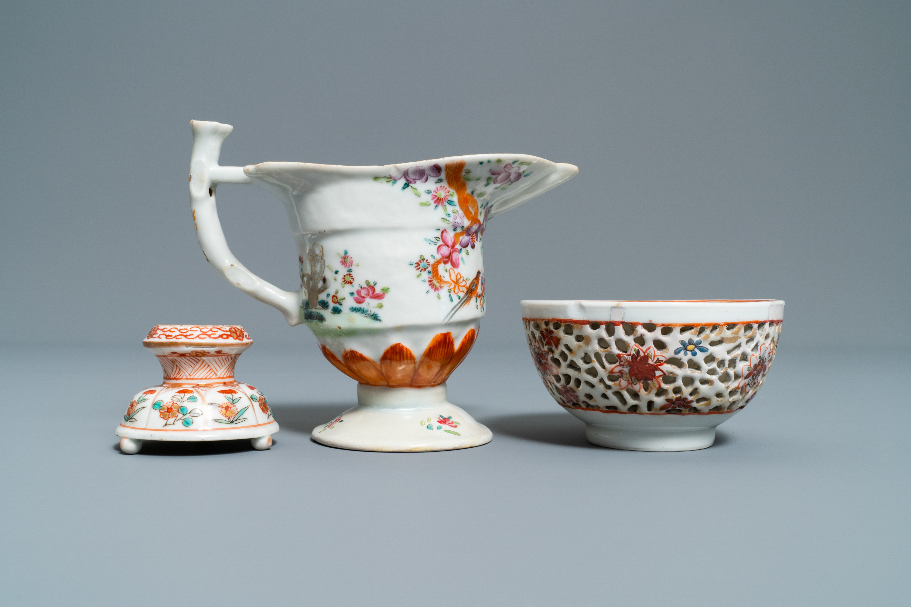 Five Chinese famille rose and iron-red wares, Kangxi/Qianlong - Image 2 of 13