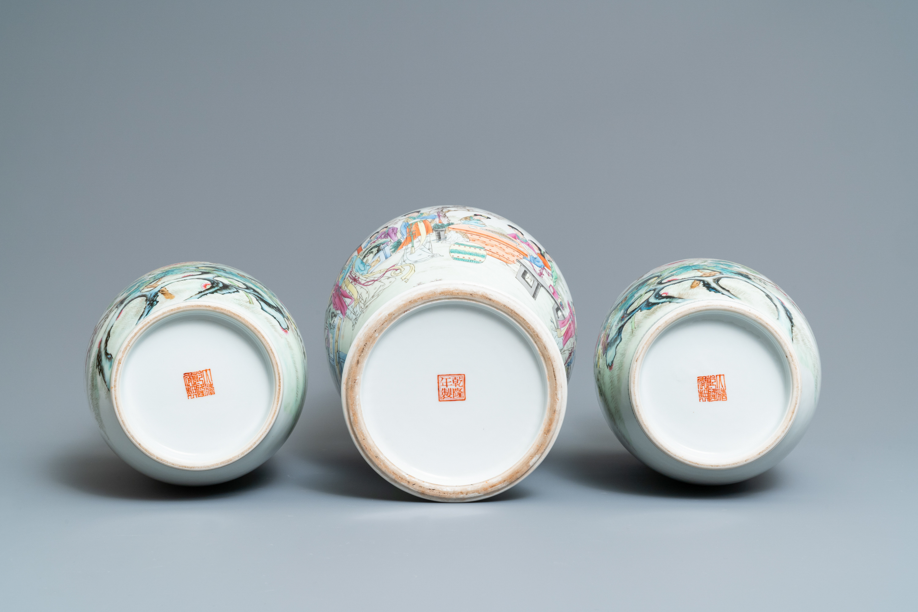 Three Chinese famille rose vases, Republic - Image 6 of 6