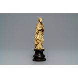 An Indo-Portuguese carved ivory figure of the Madonna, Goa, 18/19th C.