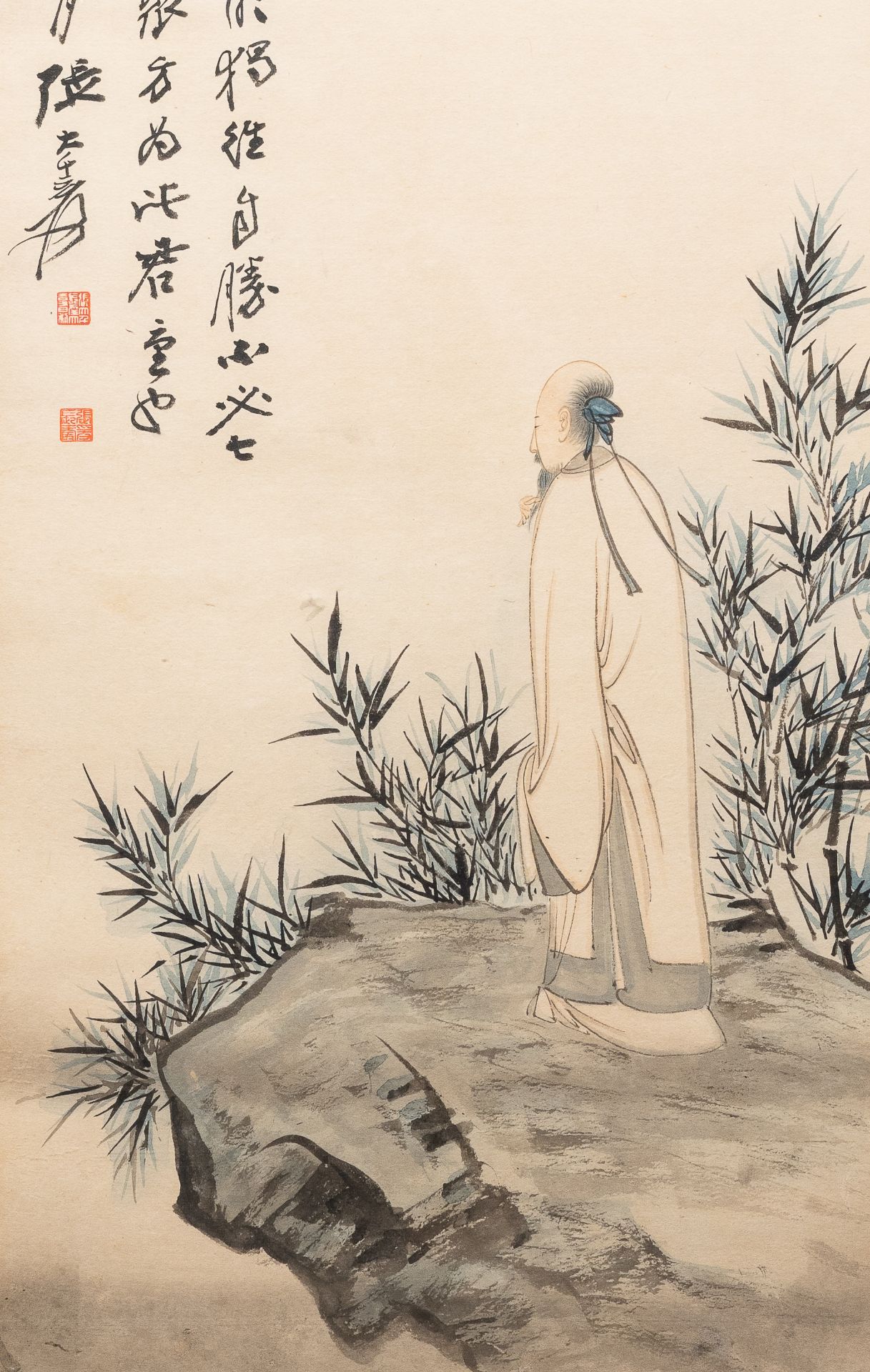 Zhang Daqian (1899-1983), ink and colour on paper, dated 1949: 'Amidst the bamboo' - Bild 3 aus 6