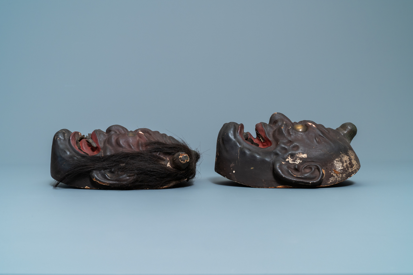 Two Japanese Noh masks, Edo, 18/19th C. - Image 3 of 6