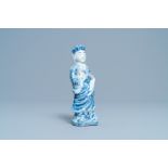 A Chinese blue and white figure of a standing Bodhisattva, 19th C.