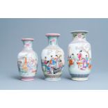 Three fine Chinese famille rose vases, Republic
