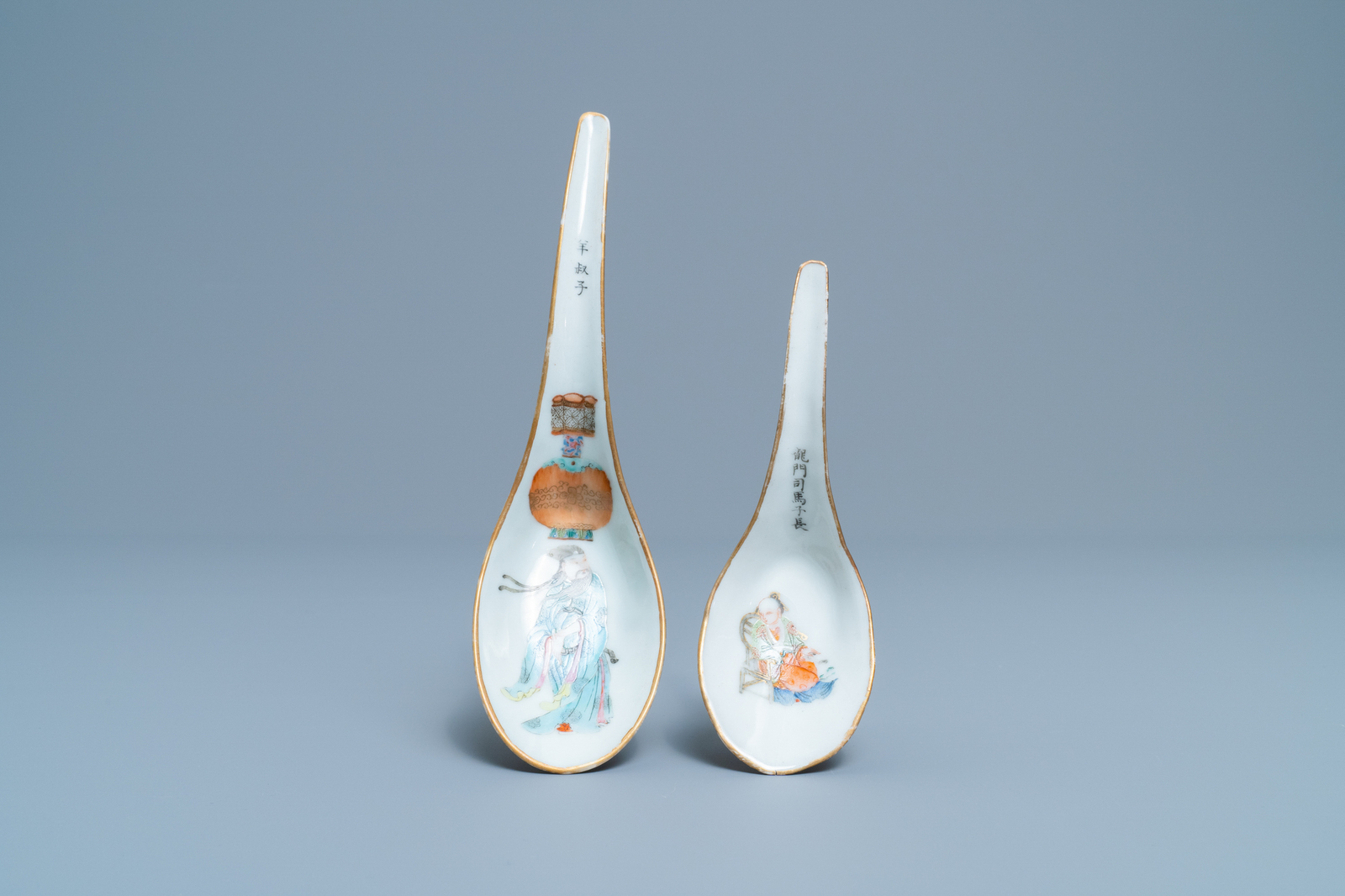 Two Chinese famille rose 'Wu Shuang Pu' spoons, Daoguang mark and of the period - Image 2 of 5