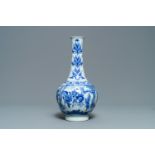 A Chinese blue and white bottle vase, Transitional period