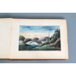 Chinese school, Canton, ink & colour on paper, 19th C.: album w. 29 landscapes & punishment scenes