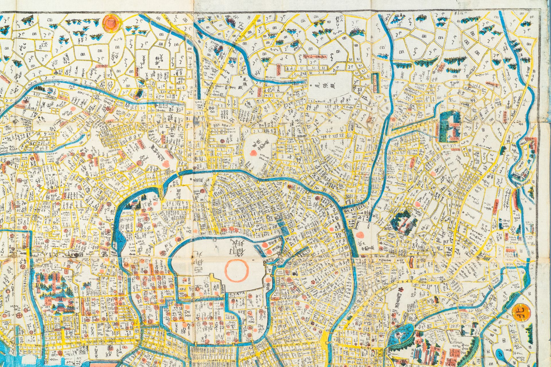 Izumiya Ichibei, Japan, ca. 1844-1848: A hand-coloured map of Tokyo - Bild 5 aus 6