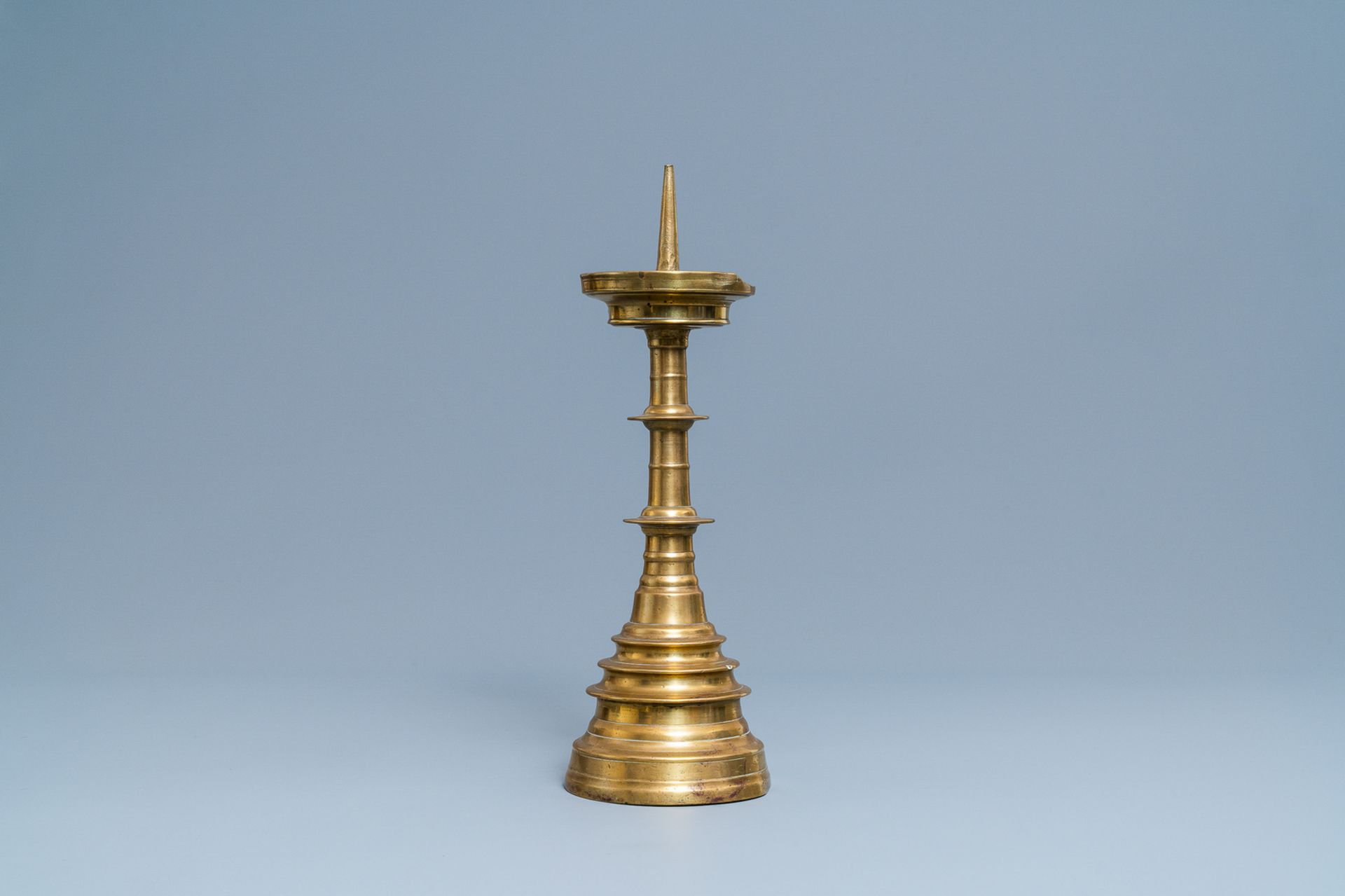 A large Flemish bronze candlestick, 16th C. - Image 5 of 7
