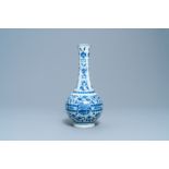 A Chinese blue and white 'phoenix medallion' bottle vase, Transitional period