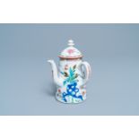 A Chinese famille rose 'Romance of the Western chamber' chocolate jug and cover, Yongzheng