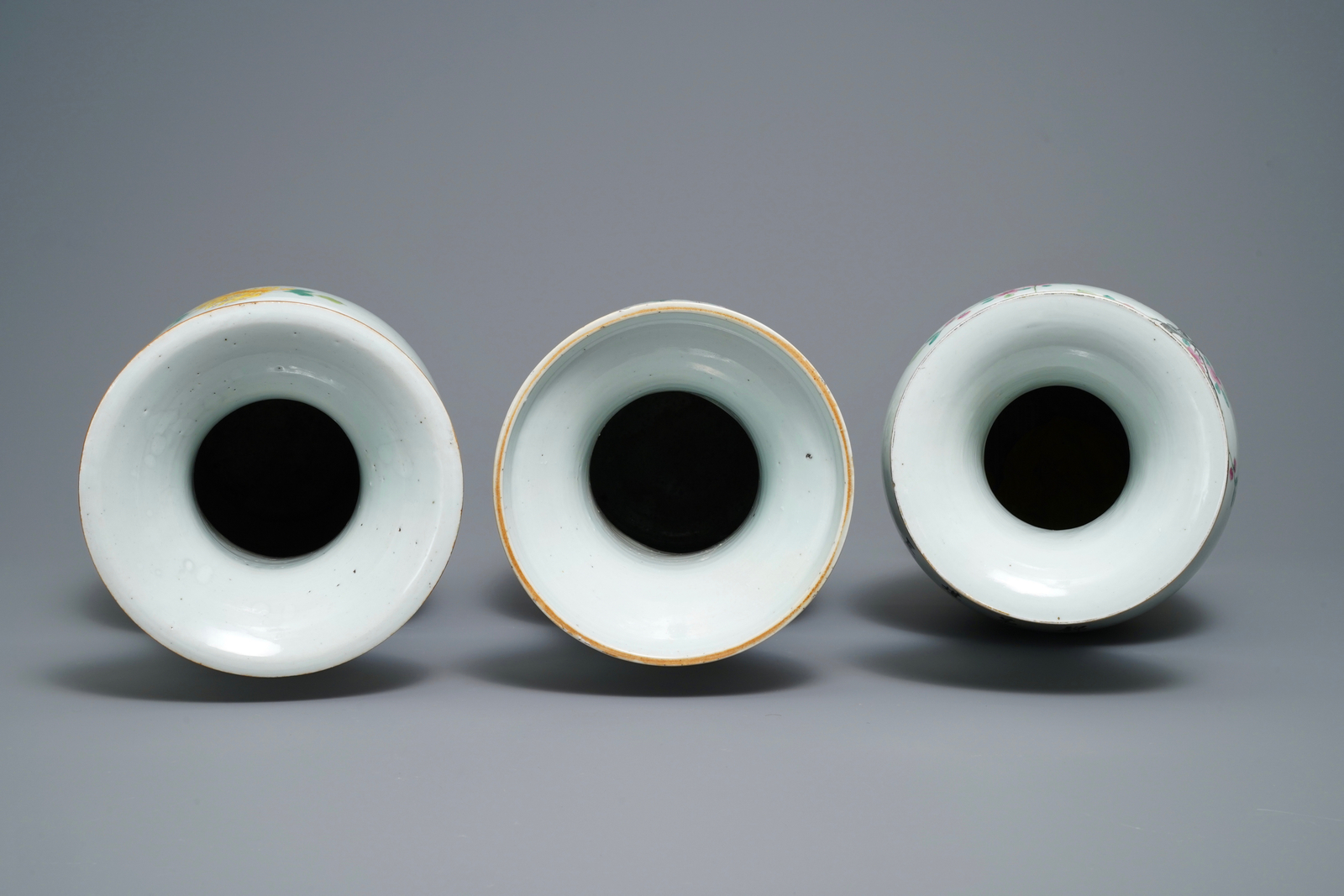 Three various Chinese famille rose vases, 19th C. - Image 5 of 12