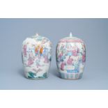 Two Chinese famille rose ginger jars, 19th C.