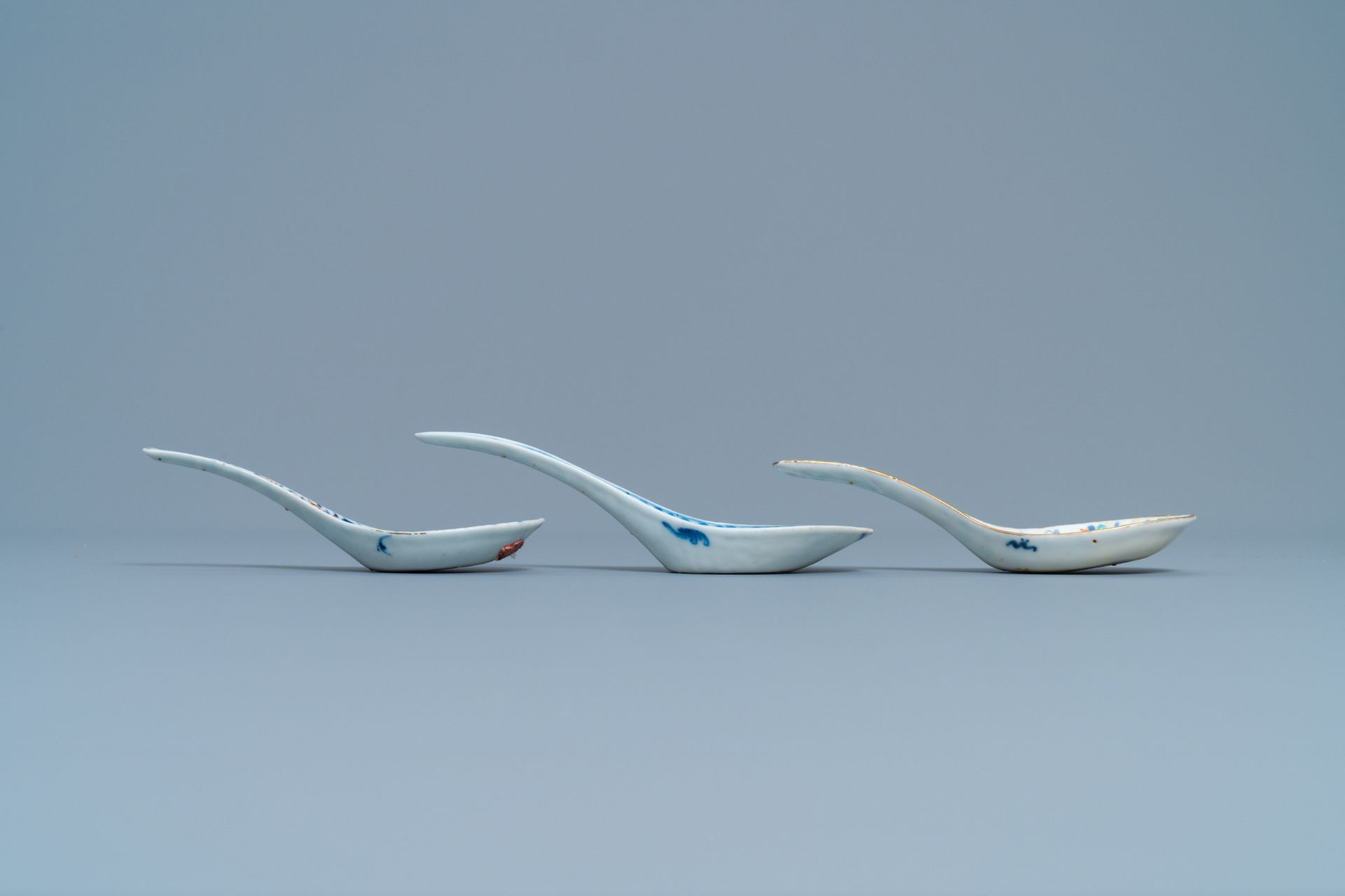 Three Chinese doucai spoons, 19th C. - Image 5 of 5