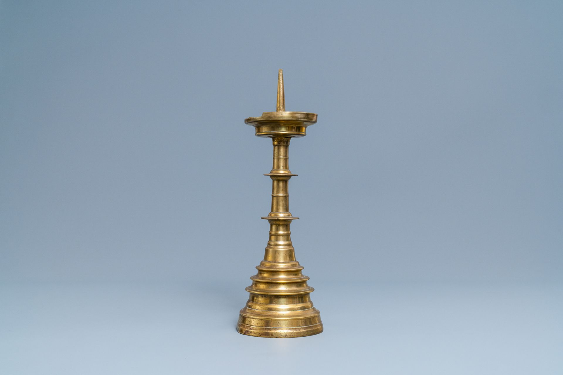 A large Flemish bronze candlestick, 16th C. - Image 3 of 7
