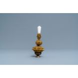 A Chinese agate and crystal-embellished gilt bronze Mandarin hat finial, 18th C.