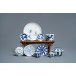 A varied collection of Chinese blue and white Vietnamese market 'Bleu de Hue' wares, 19th C.