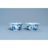 Two Chinese blue and white bowls, Kangxi