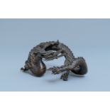 A Japanese bronze model of a dragon, Meiji, 19th C.