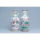 Two Chinese famille rose vases, 19th C.