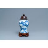 A Chinese blue and white 'landscape' vase, Kangxi