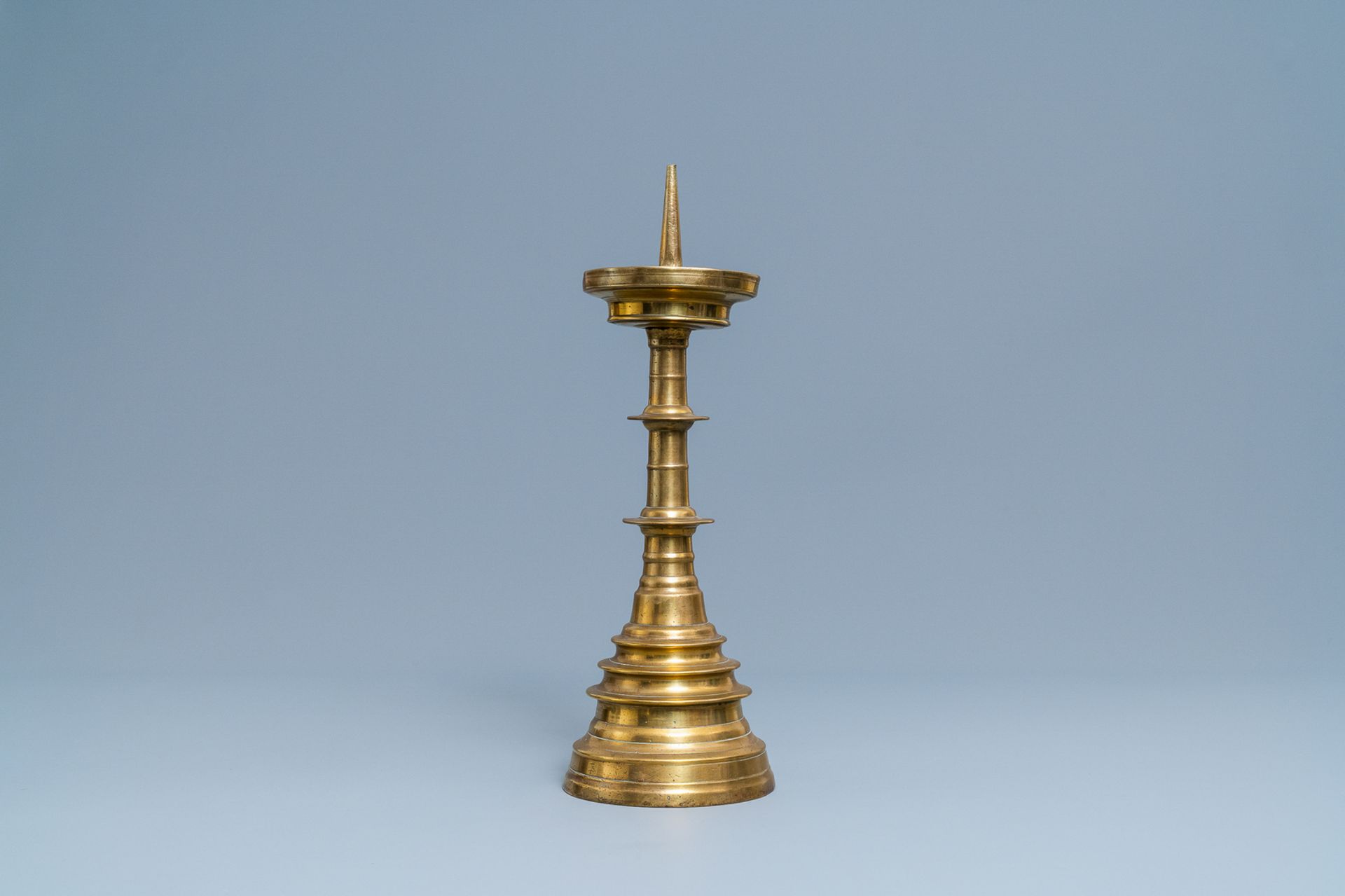 A large Flemish bronze candlestick, 16th C. - Image 2 of 7