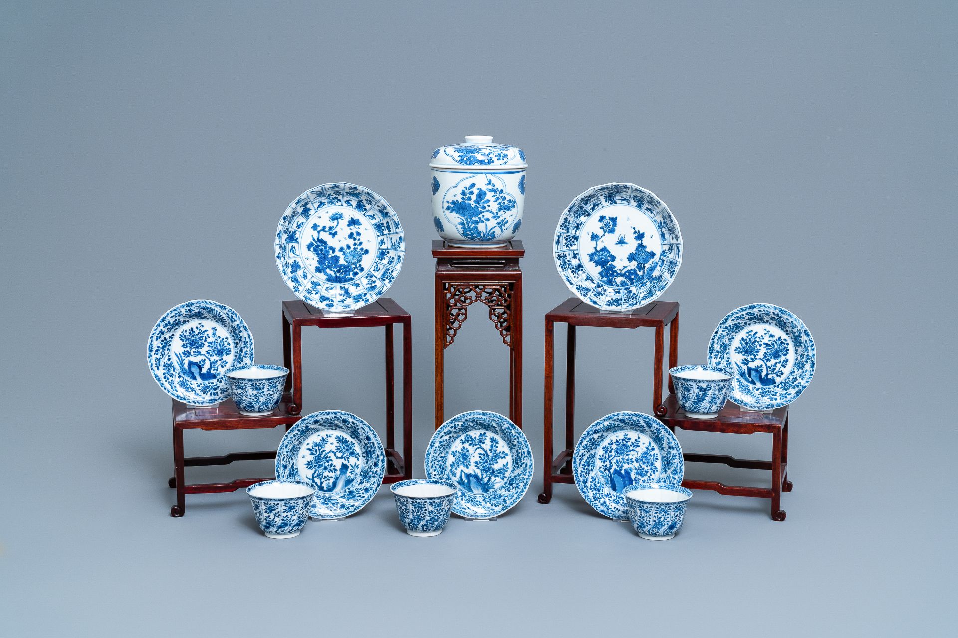 A group of Chinese blue and white wares, Kangxi