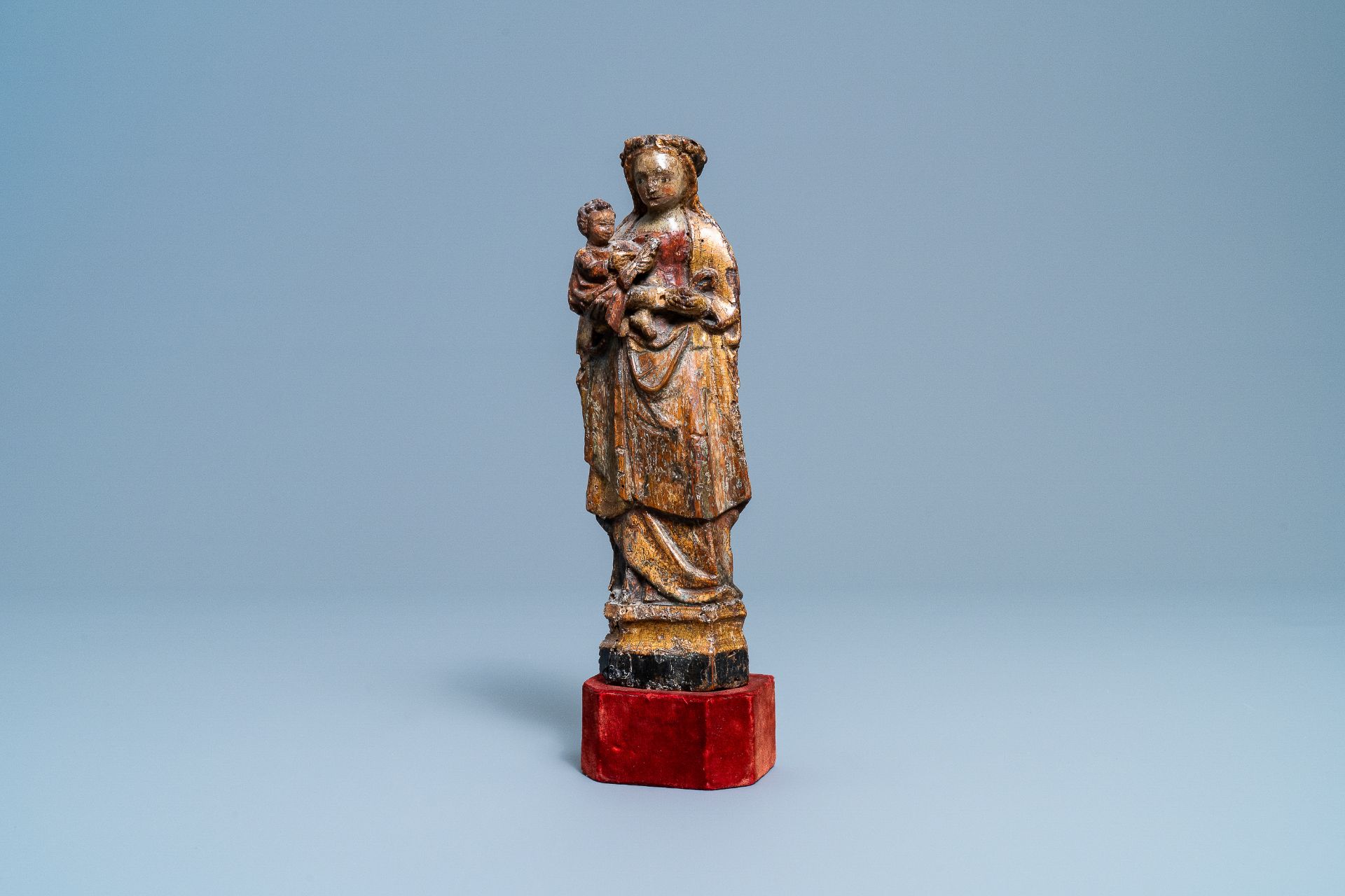 A polychromed wood figure of the Virgin and child, Malines, 16th C.