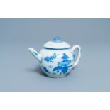 A Chinese blue and white teapot and cover, Kangxi