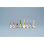 Eight Chinese Canton famille rose and polychrome spoons, 19/20th C.