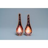 A pair of Chinese Thai market Bencharong spoons, 19th C.