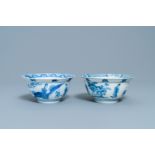 Two Chinese blue and white bowls, Kangxi