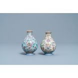 Two Chinese famille rose miniature vases, Qianlong mark, Republic