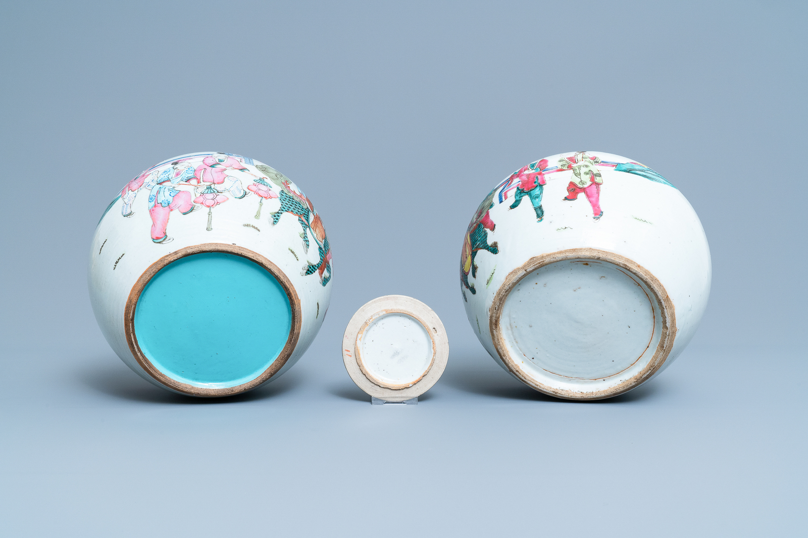 Three Chinese famille rose jars, 19th C. - Image 7 of 9