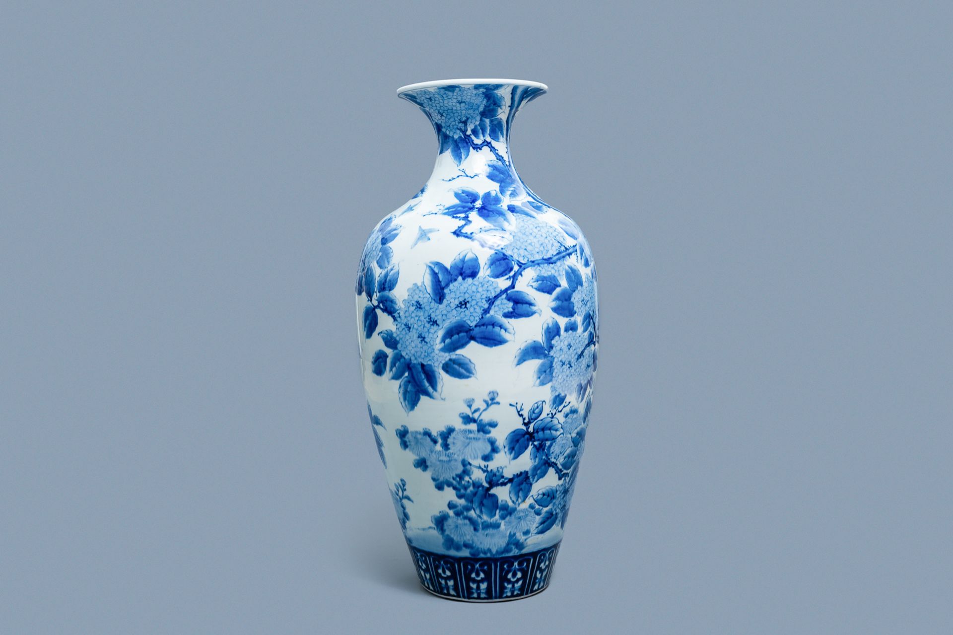 A large Japanese blue and white Arita vase, Meiji, 19th C. - Image 2 of 6