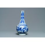 A Chinese blue and white bottle vase, Transitional period