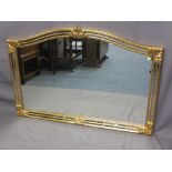 EMPIRE STYLE GILT FRAMED WALL MIRROR, 88 x 129cms