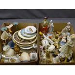 CERAMIC & OTHER FIGURINES & ANIMALS, decorative wall plates and vases ETC