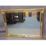 EMPIRE STYLE GILT FRAMED WALL MIRROR, 88 x 118cms