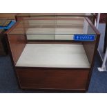 GLASS TOP & FRONT SHOP DISPLAY COUNTER, 92cms H, 92.5cms W, 60cms D