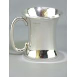 FLARED FORM SILVER CHRISTENING MUG, Birmingham 1915, maker Joseph Gloster Ltd, 95grms, 7.75cms H,