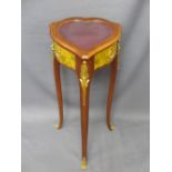 REPRODUCTION FRENCH STYLE BIJOUTERIE CABINET, heart shaped on three slender supports with gilt metal