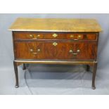 18TH CENTURY & LATER WALNUT LOWBOY, 76cms H, 105cms W, 53cms D