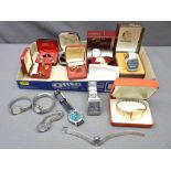 9CT GOLD & OTHER LADY'S & GENT'S WRIST WATCHES with a quantity of cufflinks