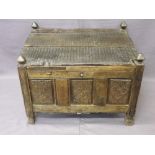 CARVED MIDDLE EASTERN DOWER CHEST, 57cms overall height, 76cms W, 59cms D