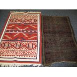 TWO VINTAGE STYLE SCATTER RUGS