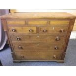 CIRCA 1830 ANGLESEY OAK & MAHOGANY CHEST OF DRAWERS having three secret top drawers over two short