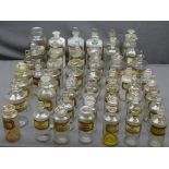 LATE 19TH/EARLY 20TH CENTURY APOTHECARY/CHEMIST STORAGE BOTTLES & JARS, approx 50, almost all with