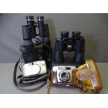 BINOCULARS & CAMERAS, a cased quantity